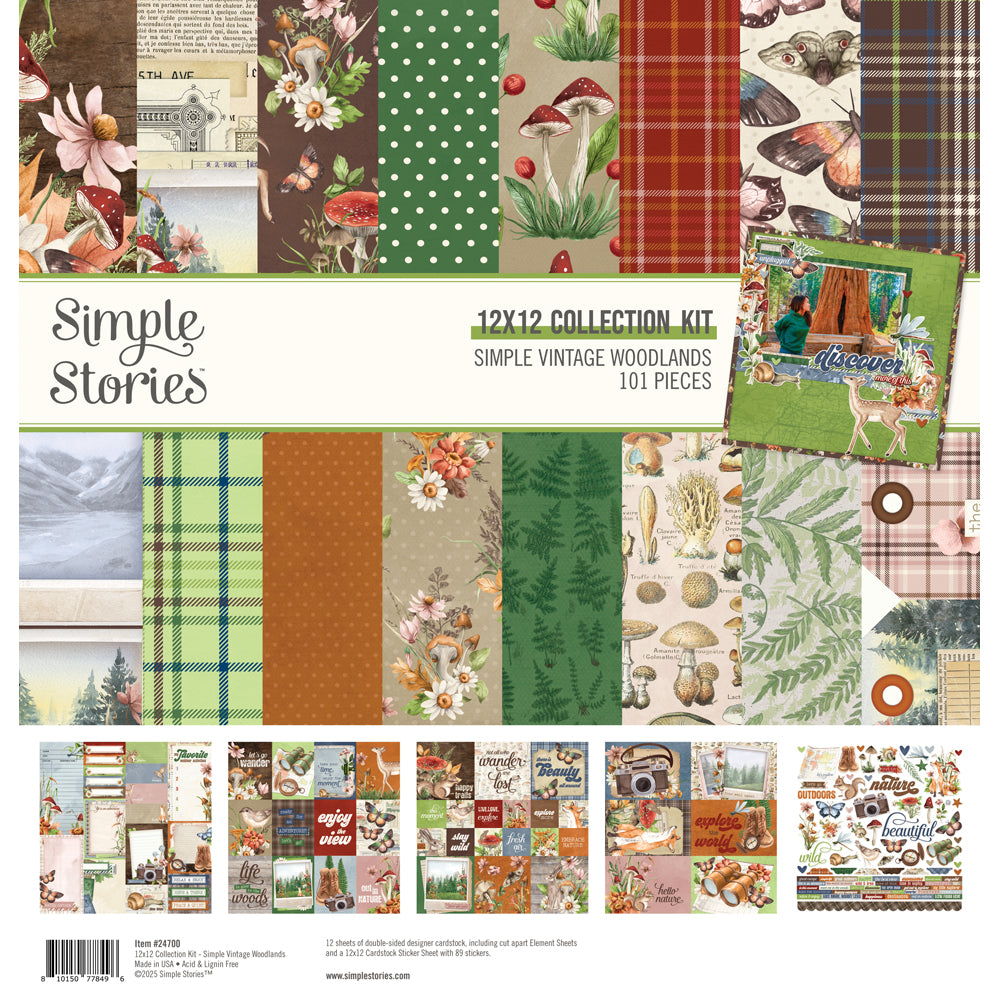 Simple Stories Simple Vintage WOODLANDS 12"X12" Collection Kit