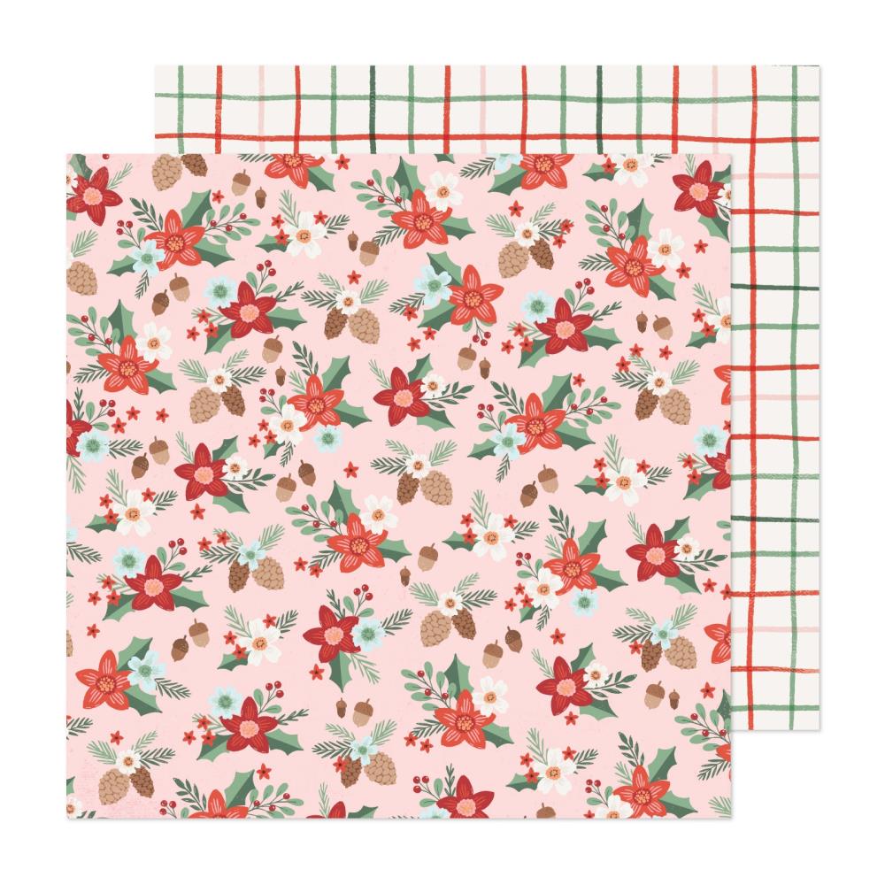 Crate Paper Mittens&amp; Mistletoe HAPPIEST HOLIDAY 12”X12” Scrapbook Paper