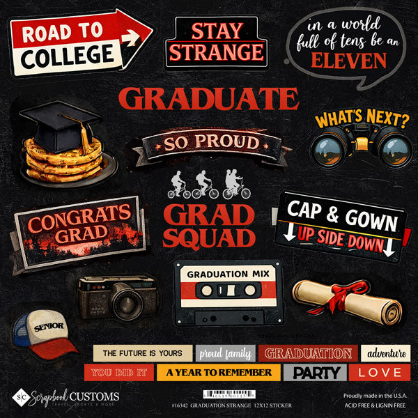 Scrapbook Customs GRADUATION THINGS 12”X12” Sticker