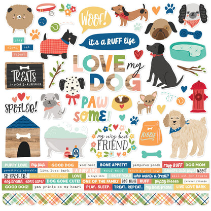 Simple Stories FUR BABY DOG 12&quot;X12&quot; Cardstock Stickers