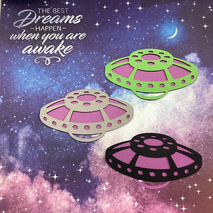 Scrapbooksrus Diecut ALIEN UFO Spaceship Custom Scrapbook Die Cuts