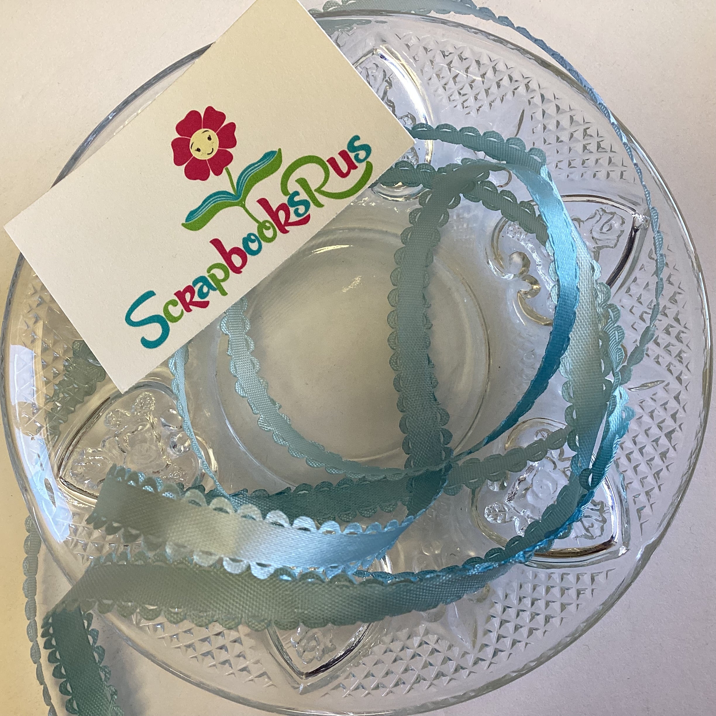 A Lion Product 1/2” SCALLOP EDGE COUNTRY BLUE Ribbon 1 Yard