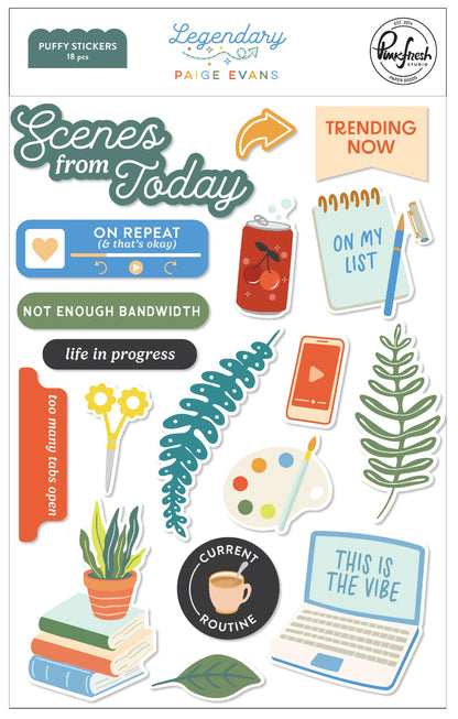 Pinkfresh Paige Evans LEGENDARY Puffy Stickers 18pc