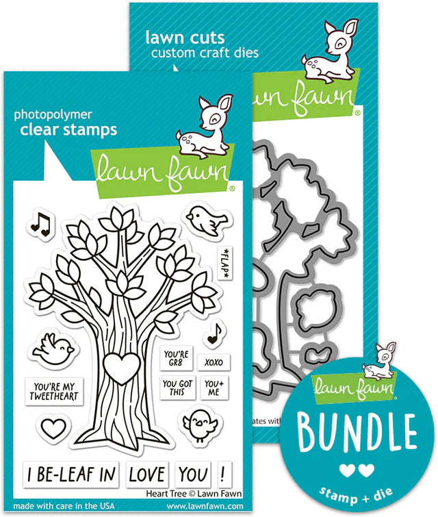 Lawn Fawn HEART TREE Stamp &amp; Die Set