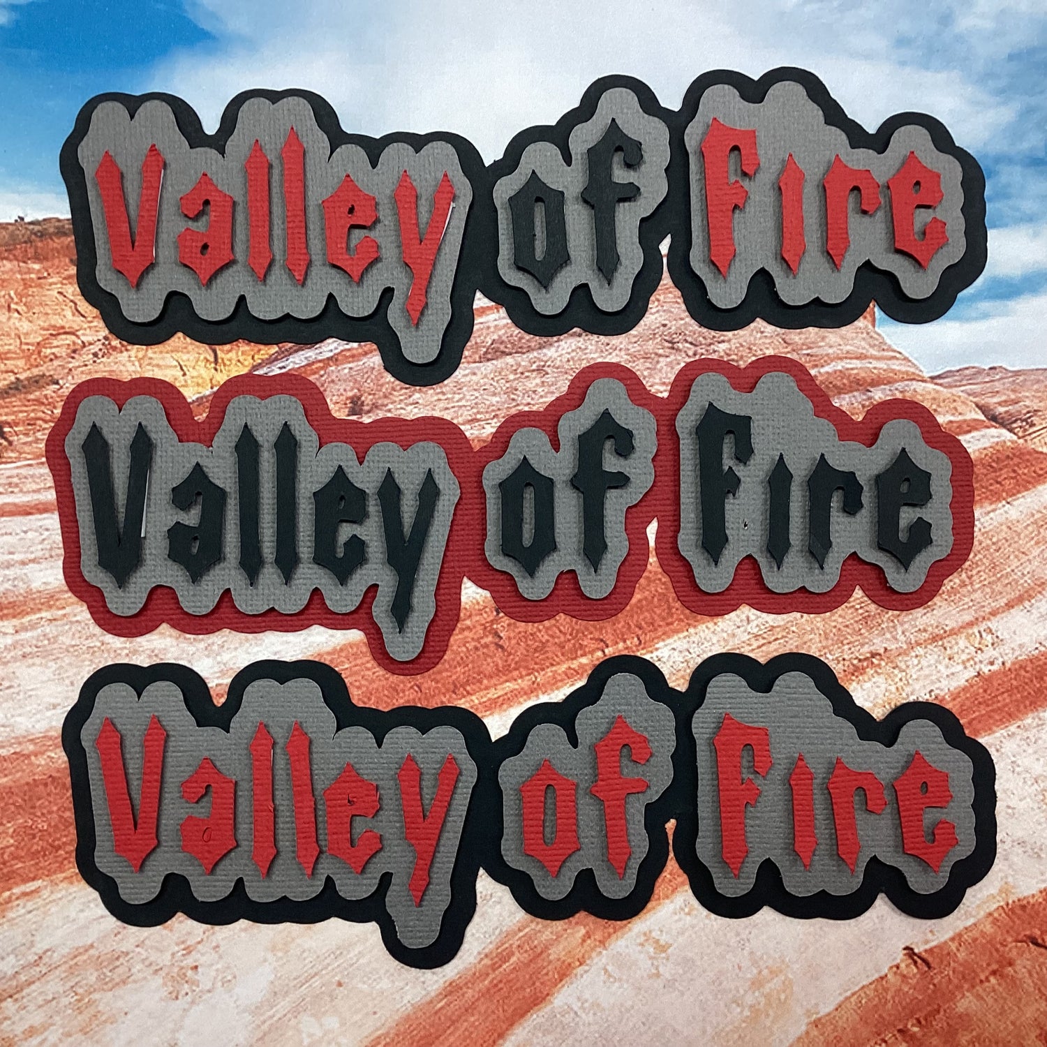 VALLEY OF FIRE Las Vegas Travel Title DieCuts