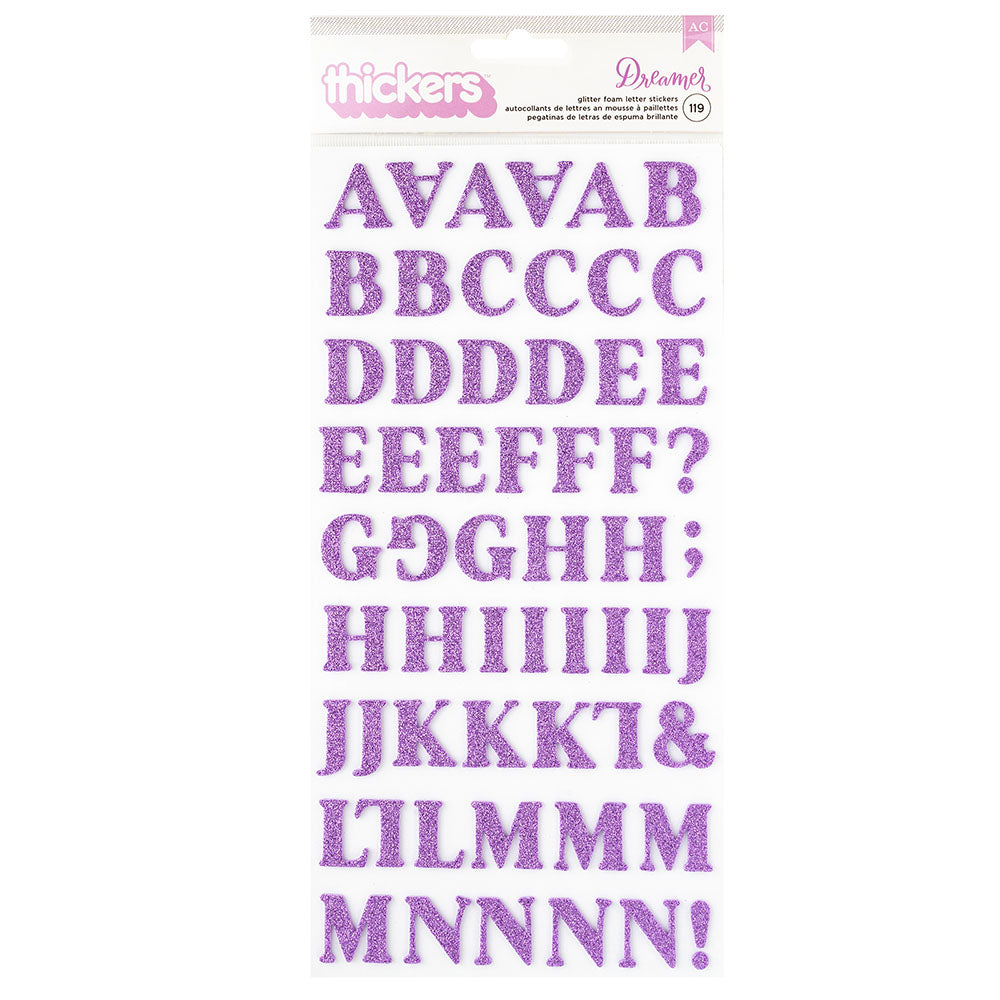 Thickers DREAMER Glitter Foam Alphabet Stickers