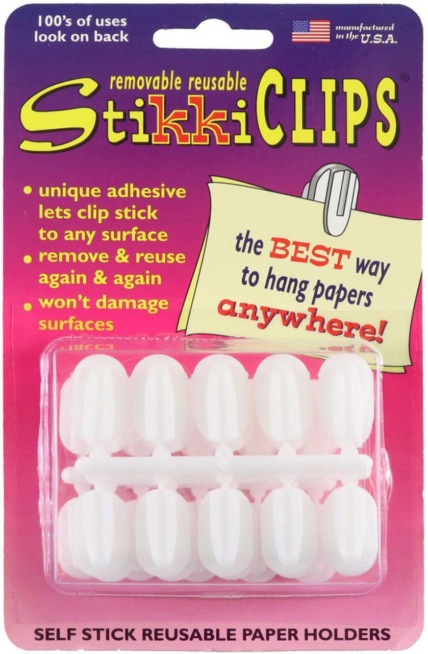 Stikki Works STIKKI CLIPS Self-Stick Paper Holders 30pc