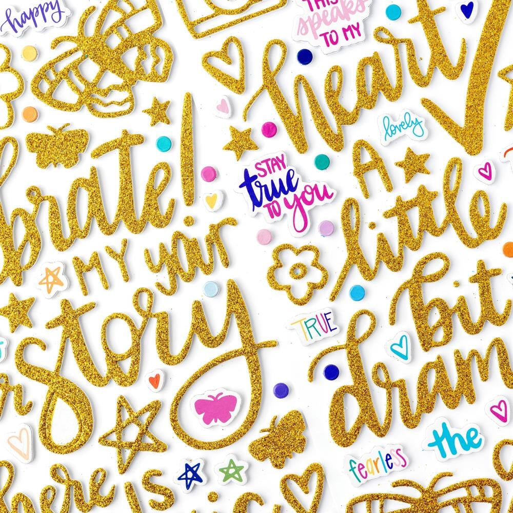 Shimelle Thickers MY STORY Glitter Foam Phrase Stickers