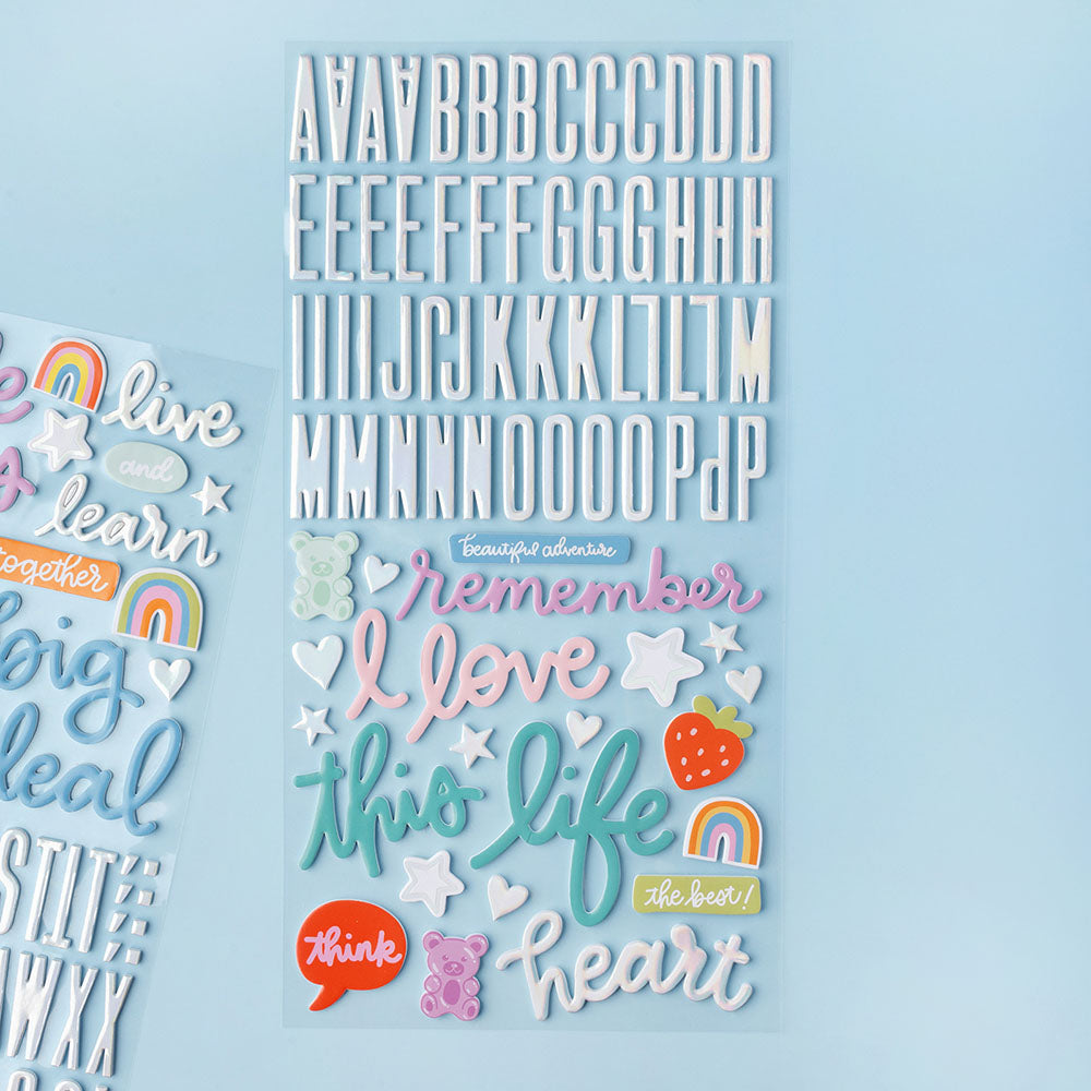 Thickers Shimelle LIVE THE DREAM Foil Foam Phrase Stickers