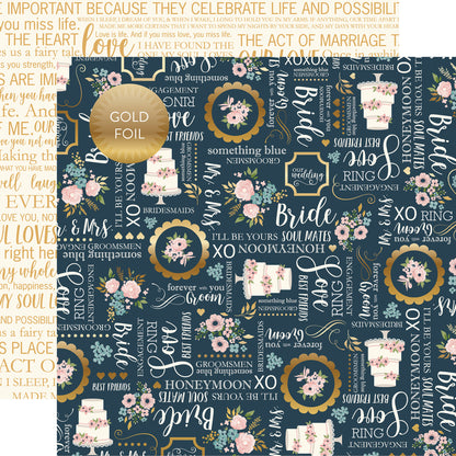 Echo Park JUST MARRIED 12”x12” Scrapbook Paper