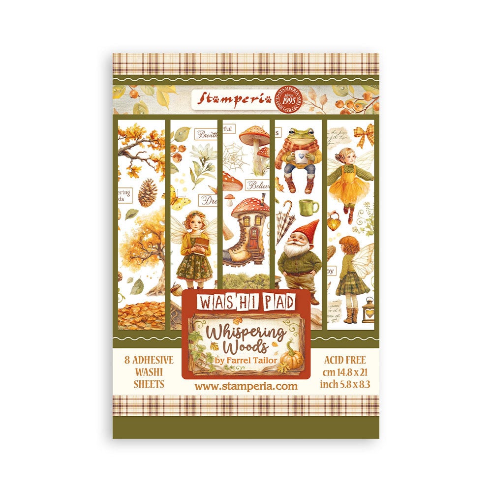 Stamperia WHISPERING WOODS Washi Pad 8 Sheets