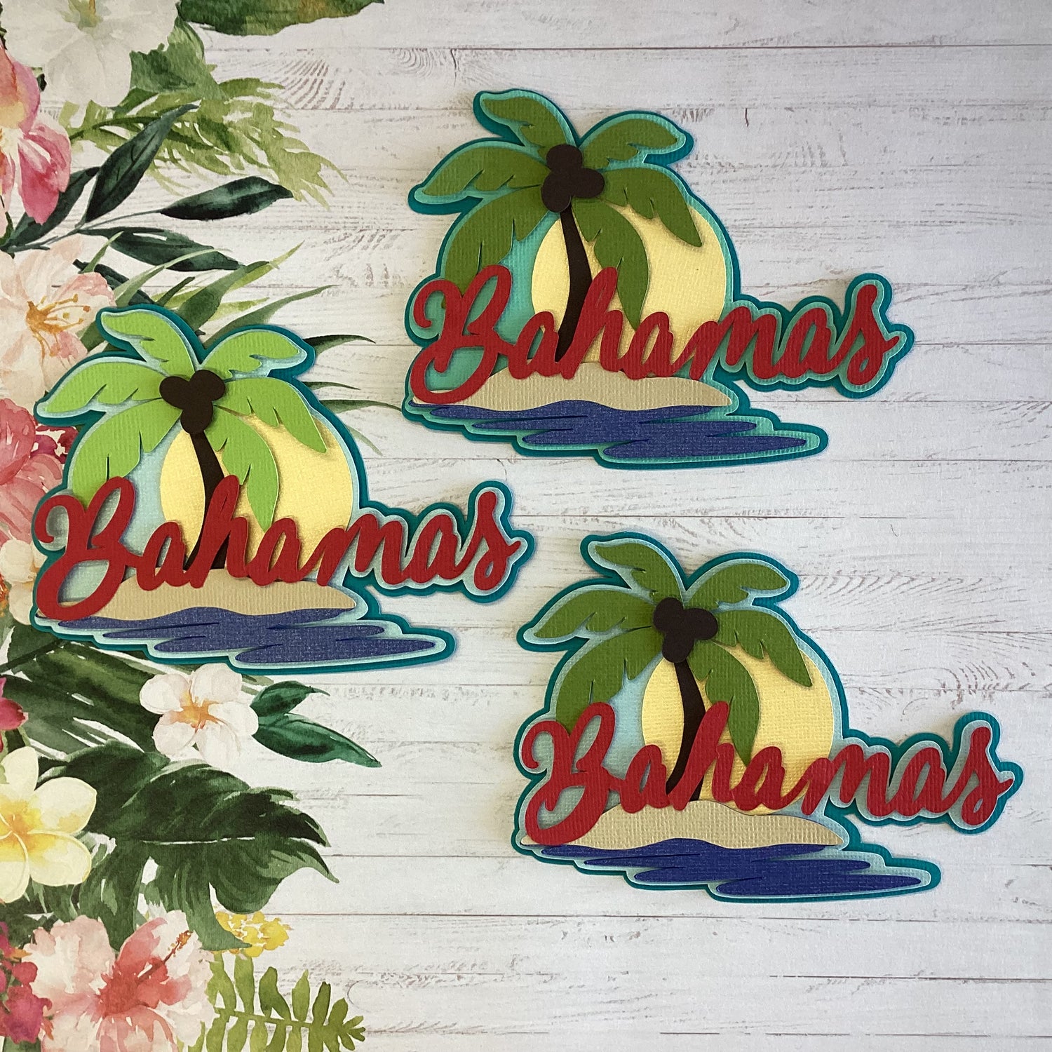 BAHAMAS Travel 3D Scrapbook Die Cut Embellishment