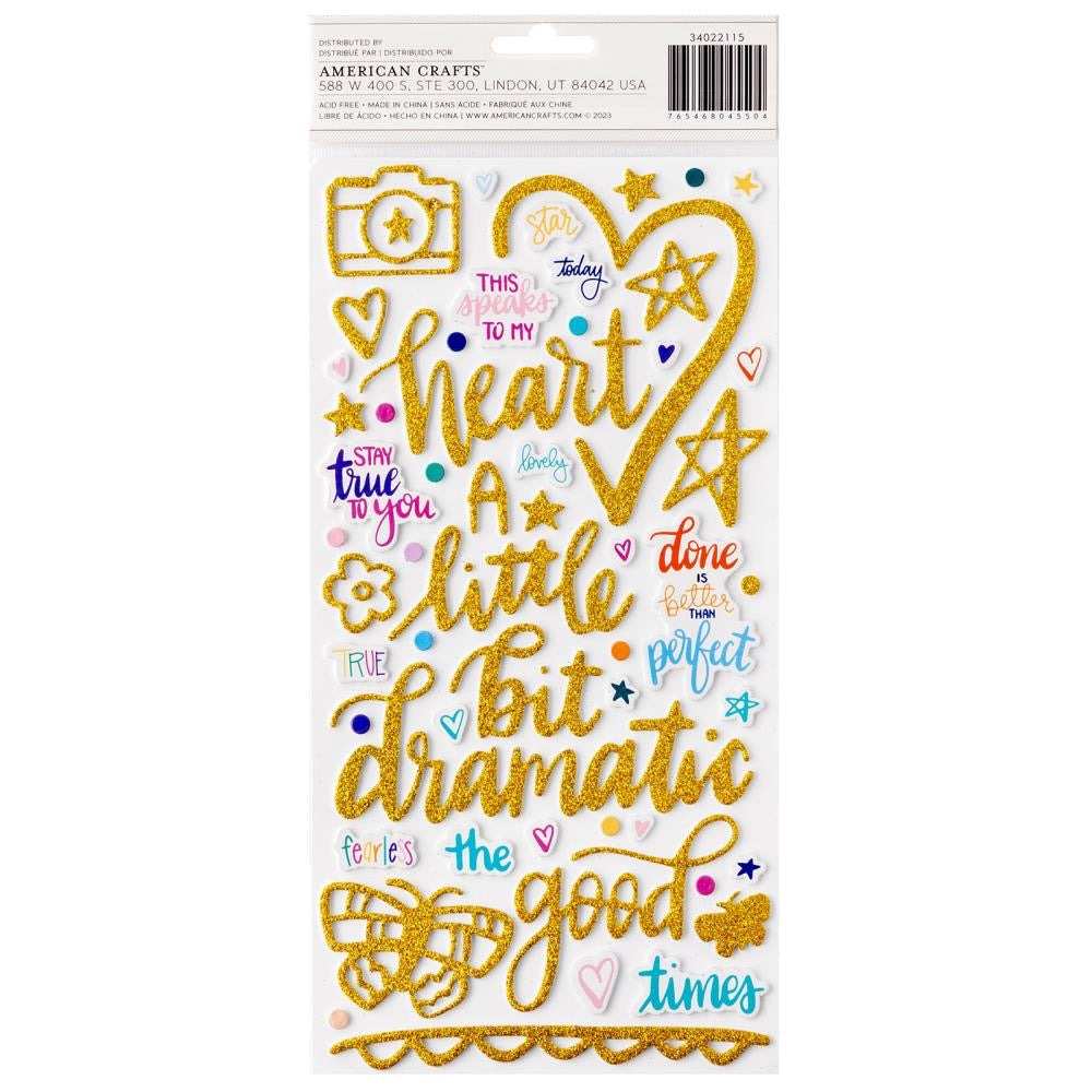 Shimelle Thickers MY STORY Glitter Foam Phrase Stickers