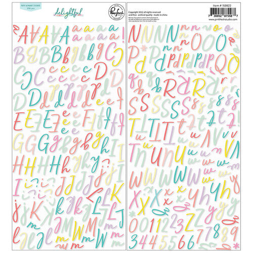 Pinkfresh Studio Delightful PUFFY ALPHABET STICKERS 306pc