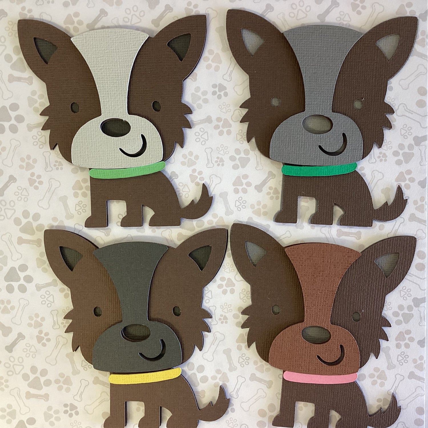 Diecut TERRIER PUPPY Dog 3D Die Cut Embellishment 4”
