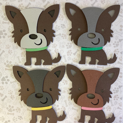 Diecut TERRIER PUPPY Dog 3D Die Cut Embellishment 4”