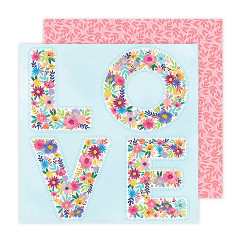 Paige Evans BLOOMING WILD 17 Love 12"X12" Scrapbook Paper
