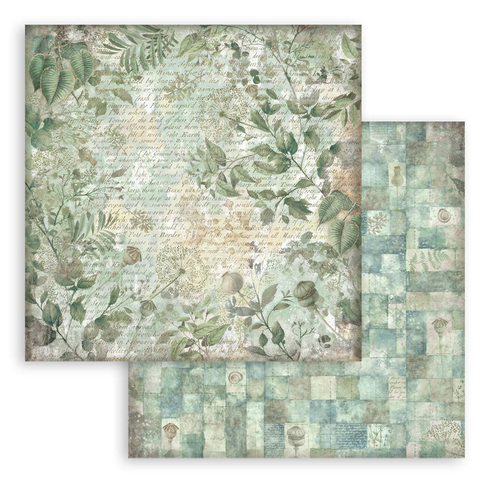 Stamperia HERBARIUM SILVAE 12”X12” Maxi Backgrounds Paper Pad