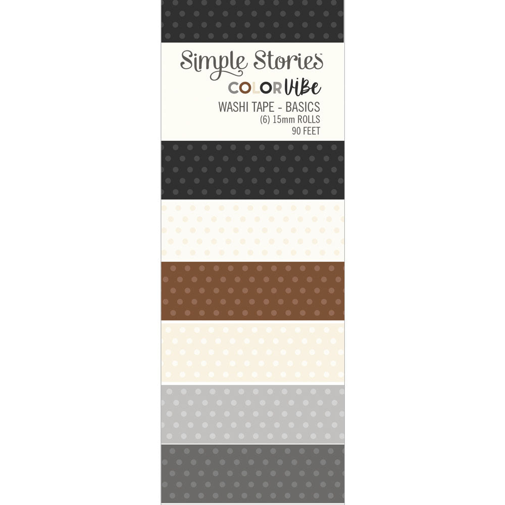 Simple Stories COLORVIBE BASICS Washi Tape 6 Rolls