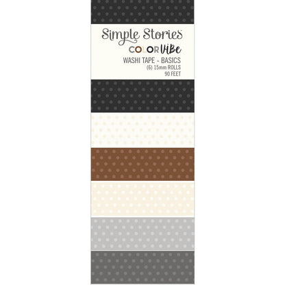 Simple Stories COLORVIBE BASICS Washi Tape 6 Rolls