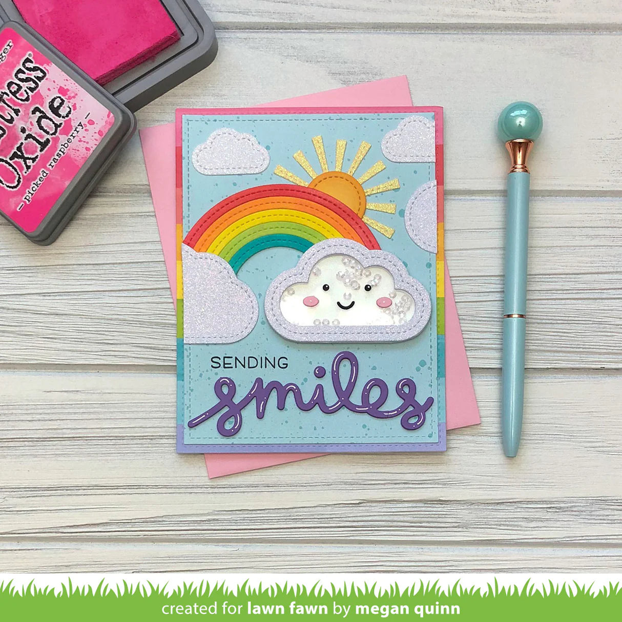 Lawn Cuts STITCHED RAINBOW Custom Craft Dies 10pc