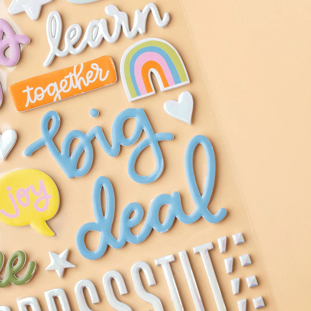 Thickers Shimelle LIVE THE DREAM Foil Foam Phrase Stickers