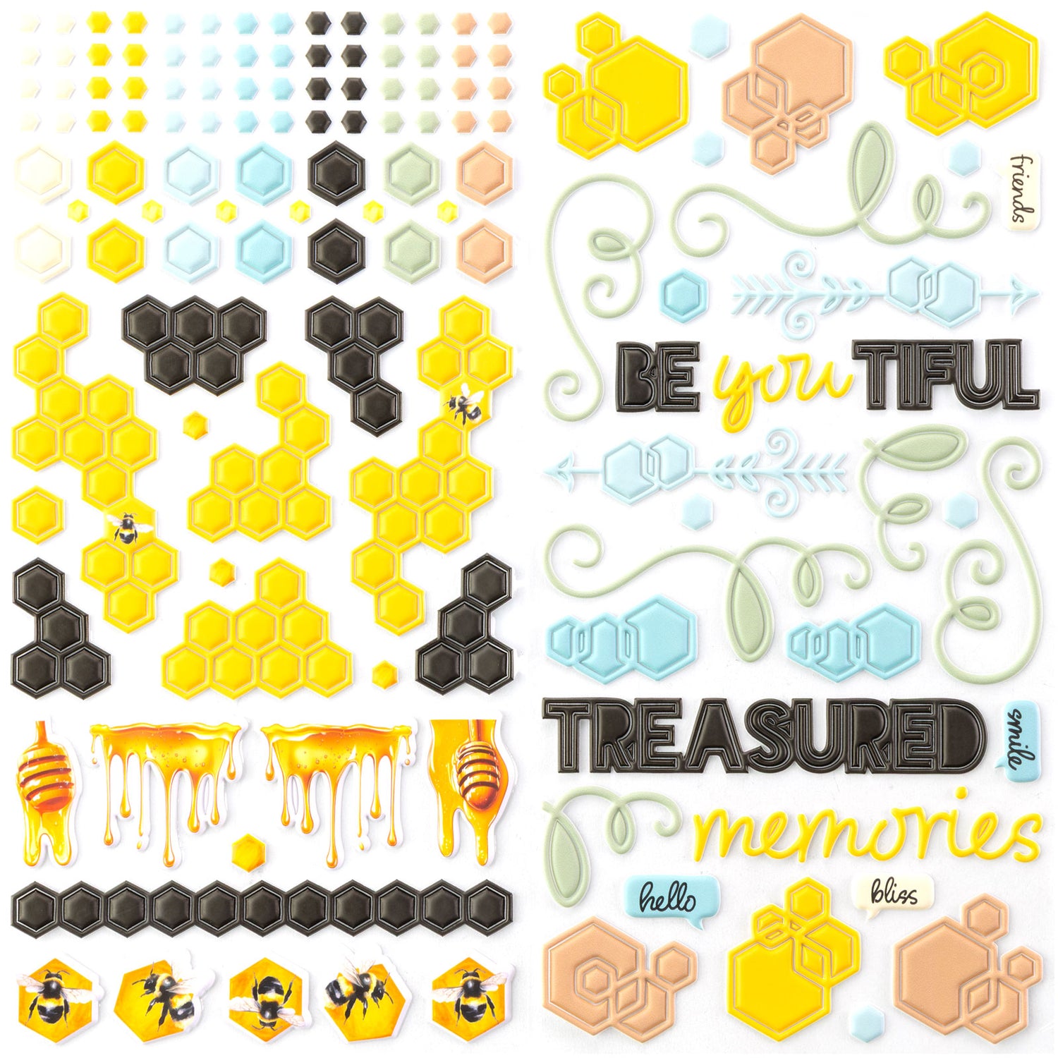 49 and Market BOTANICAL BUZZ Puffy Stickers 131pc