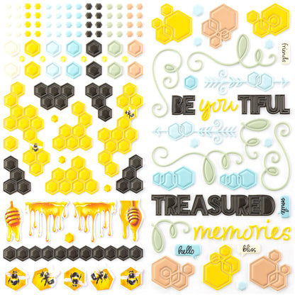 49 and Market BOTANICAL BUZZ Puffy Stickers 131pc