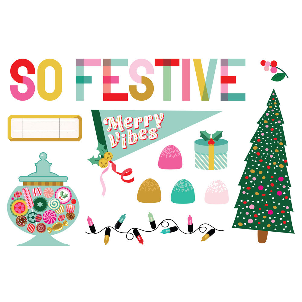 Simple Stories HARD CANDY CHRISTMAS Page Pieces 13pc