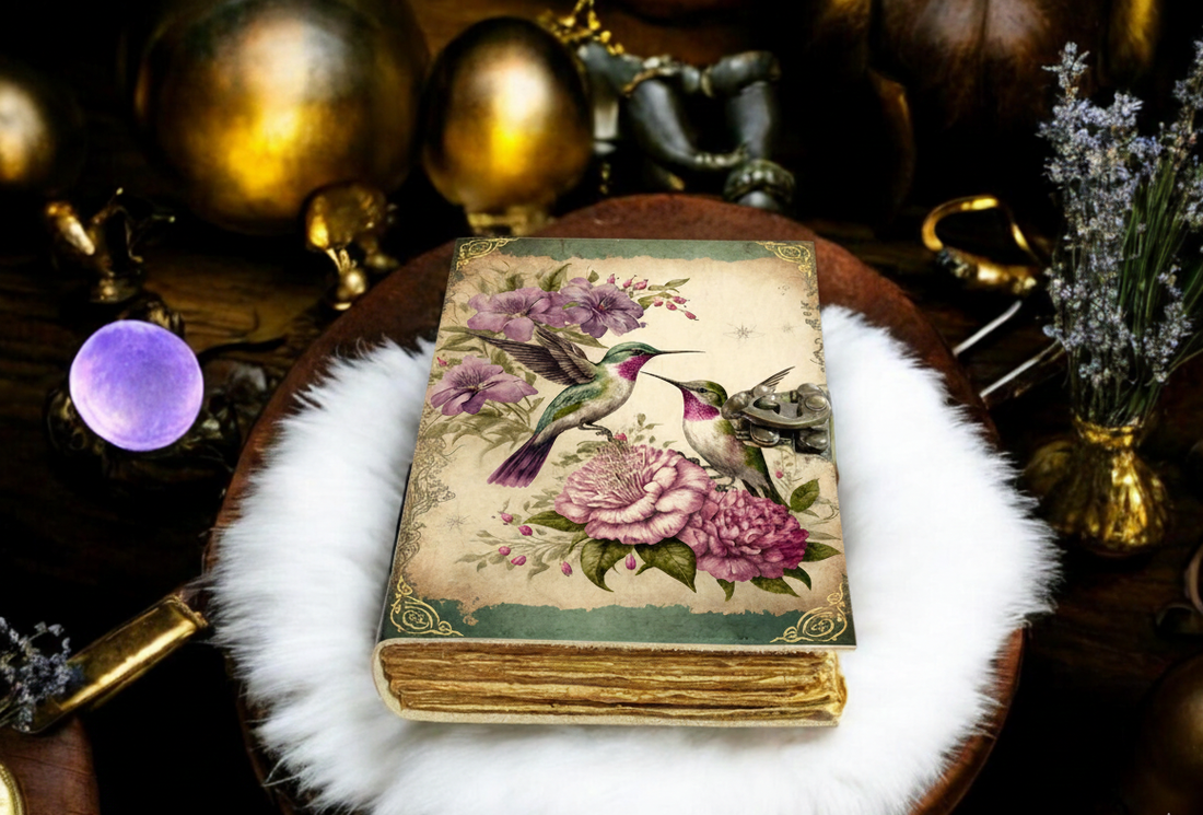 Soft Leather HUMMINGBIRD Journal Notebook Vintage Blank A7