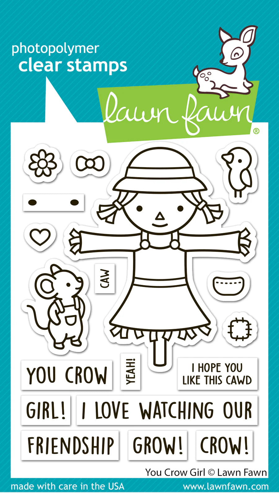 Lawn Fawn YOU CROW GIRL Stamp &amp; Die Set