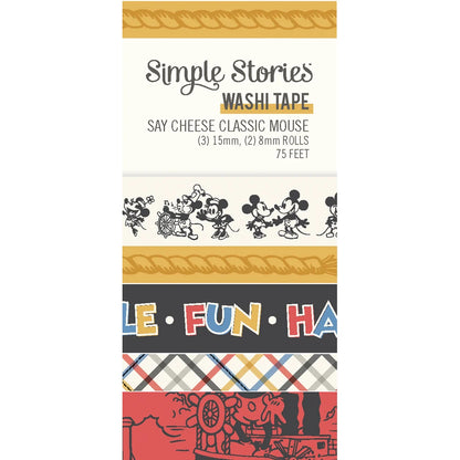 Simple Stories SAY CHEESE CLASSIC MOUSE Washi Tape 5Rolls
