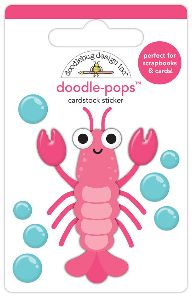 Doodlebug Doodle-Pops Summer Fun LOUIE LOBSTER 3D Stickers