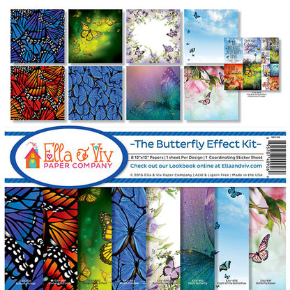 Reminisce Ella &amp; Viv THE BUTTERFLY EFFECT 12&quot;X12&quot; Scrapbook Kit