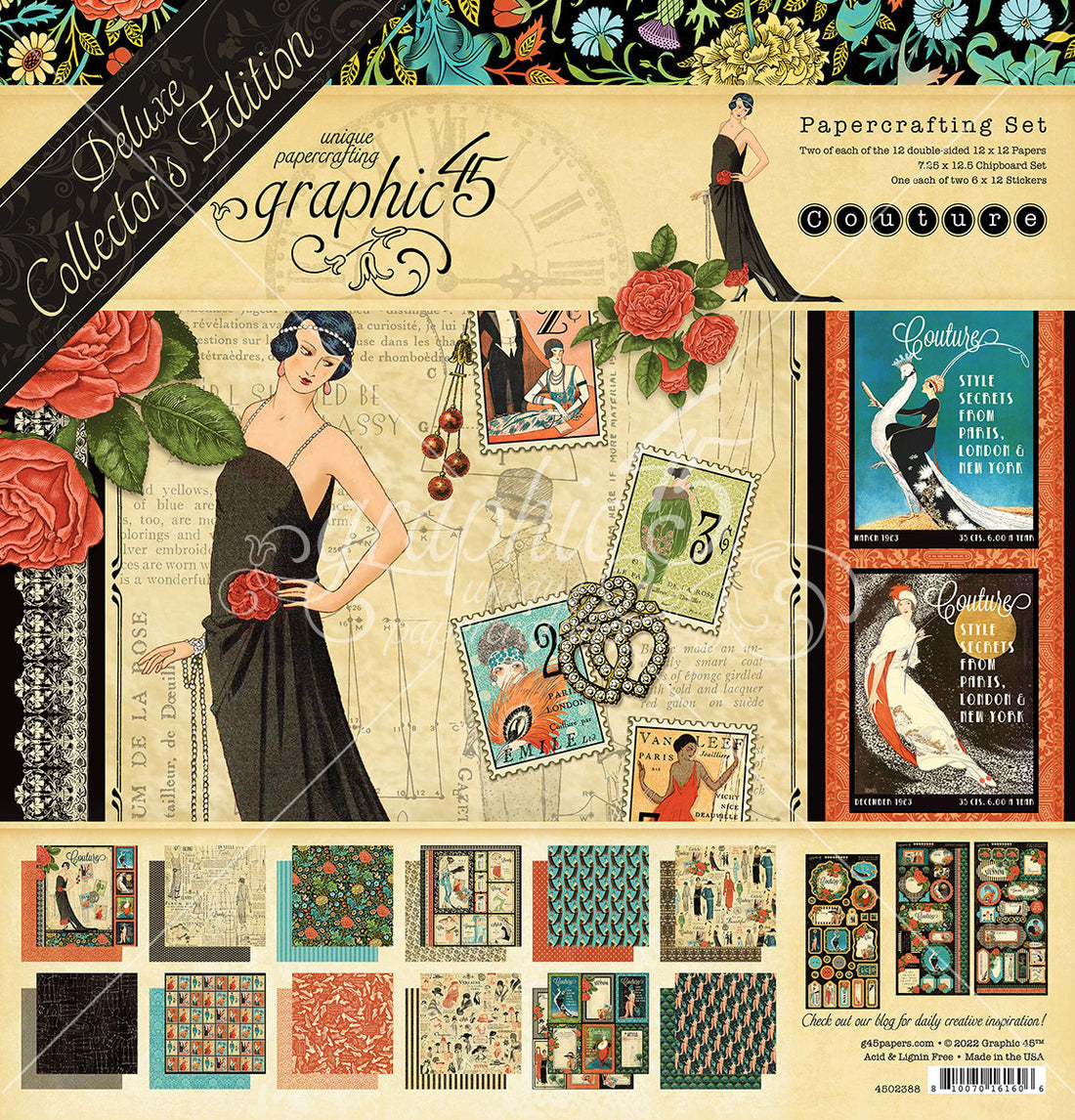 Graphic 45 COUTURE DELUXE COLLECTOR’S EDITION 12”X12” Scrapbook Set