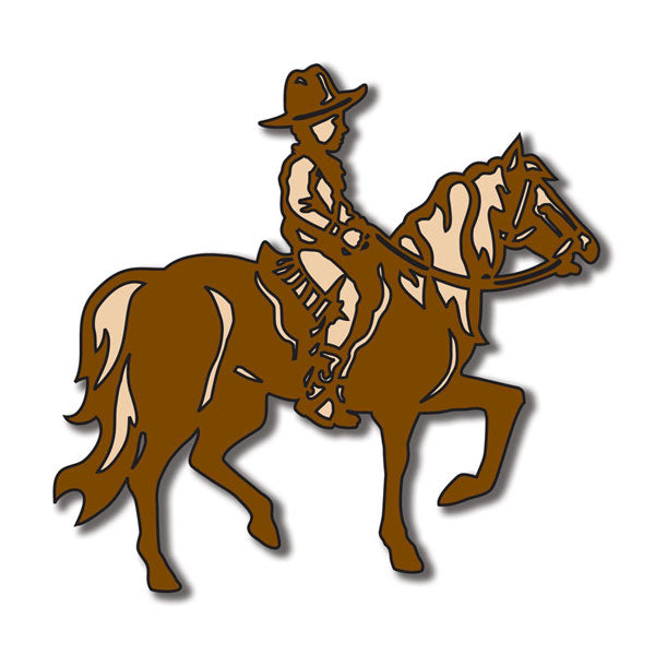 Scrapbook Customs HORSEBACK RIDER BOY Layered Laser Diecut