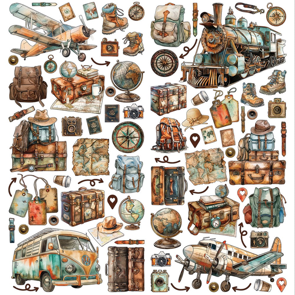 49 and Market Wanderlust Explorer LASER CUT ELEMENTS
