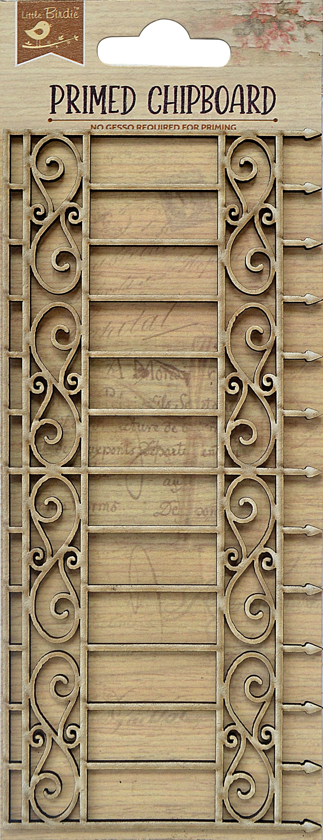 Little Birdie Primed Chipboard FANCY FENCE 1pc