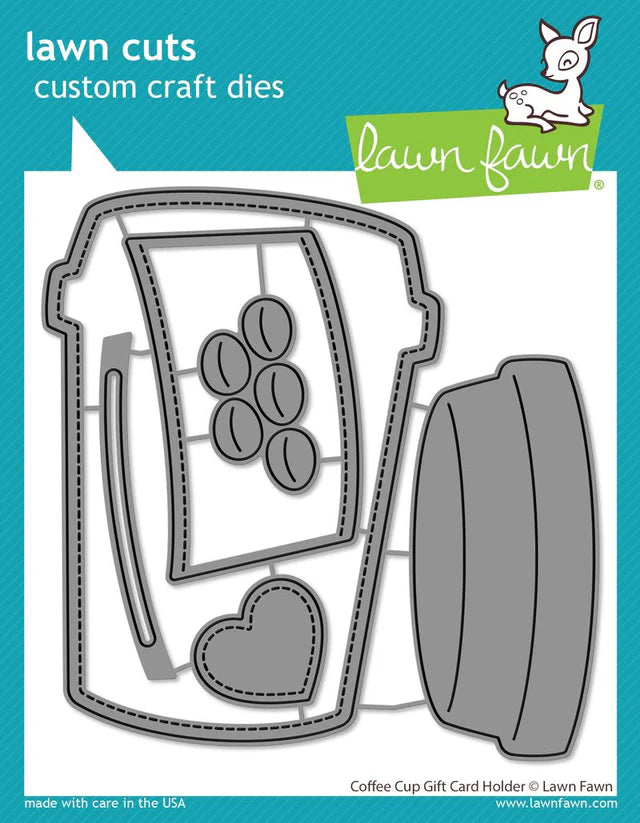 Lawn Cuts COFFEE CUP CARD HOLDER Custom Craft Dies 6pc