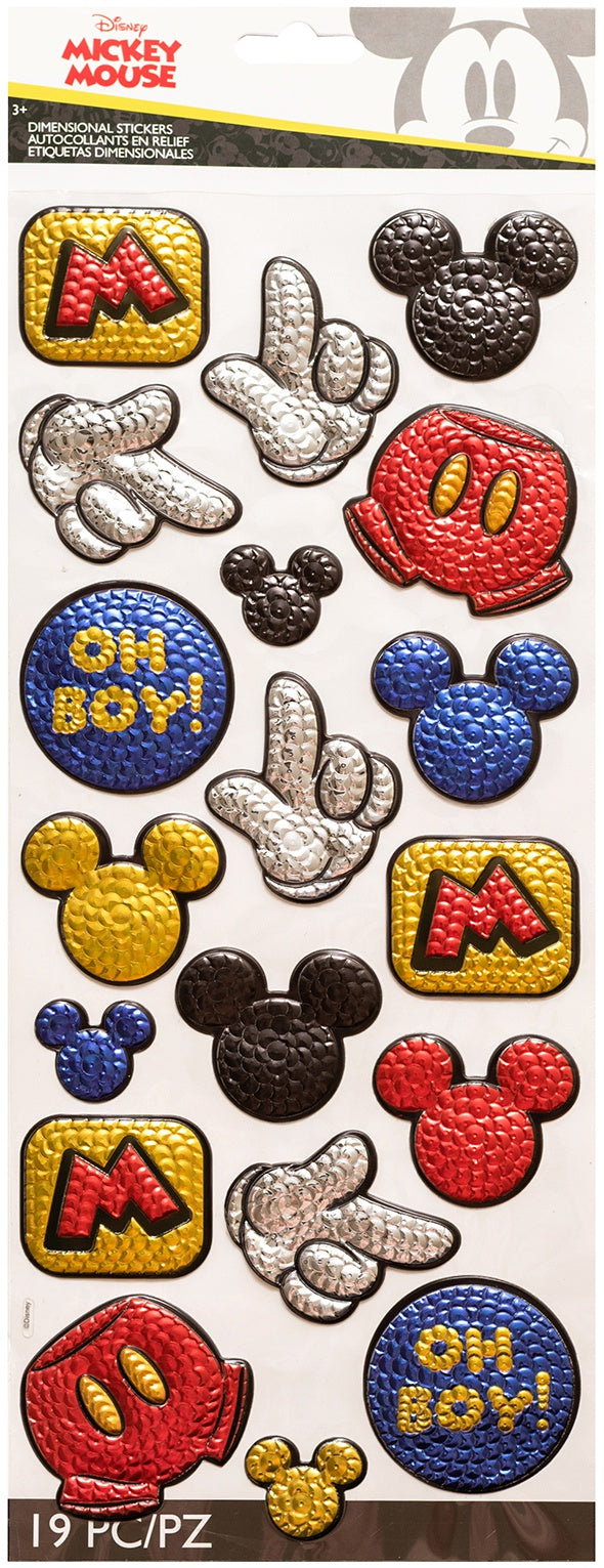 Ek Success MICKEY FAUX SEQUINS Dimensional Stickers 19pc