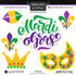 Scrapbook Customs MARDI GRAS 6X6 Icon Stickers 6pc