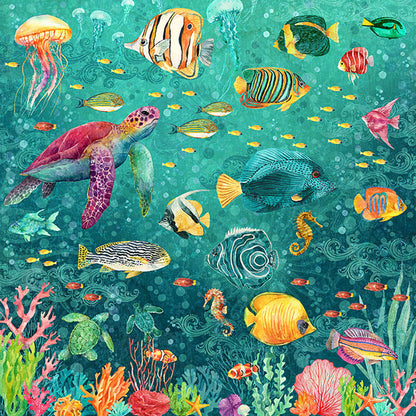 Graphic 45 Seas The Day DIVE INTO HAPPINESS 12X12 Scrapbook Paper
