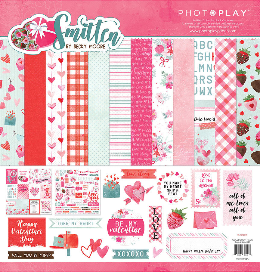 Photoplay SMITTEN 12”X12” Paper Collection Pack