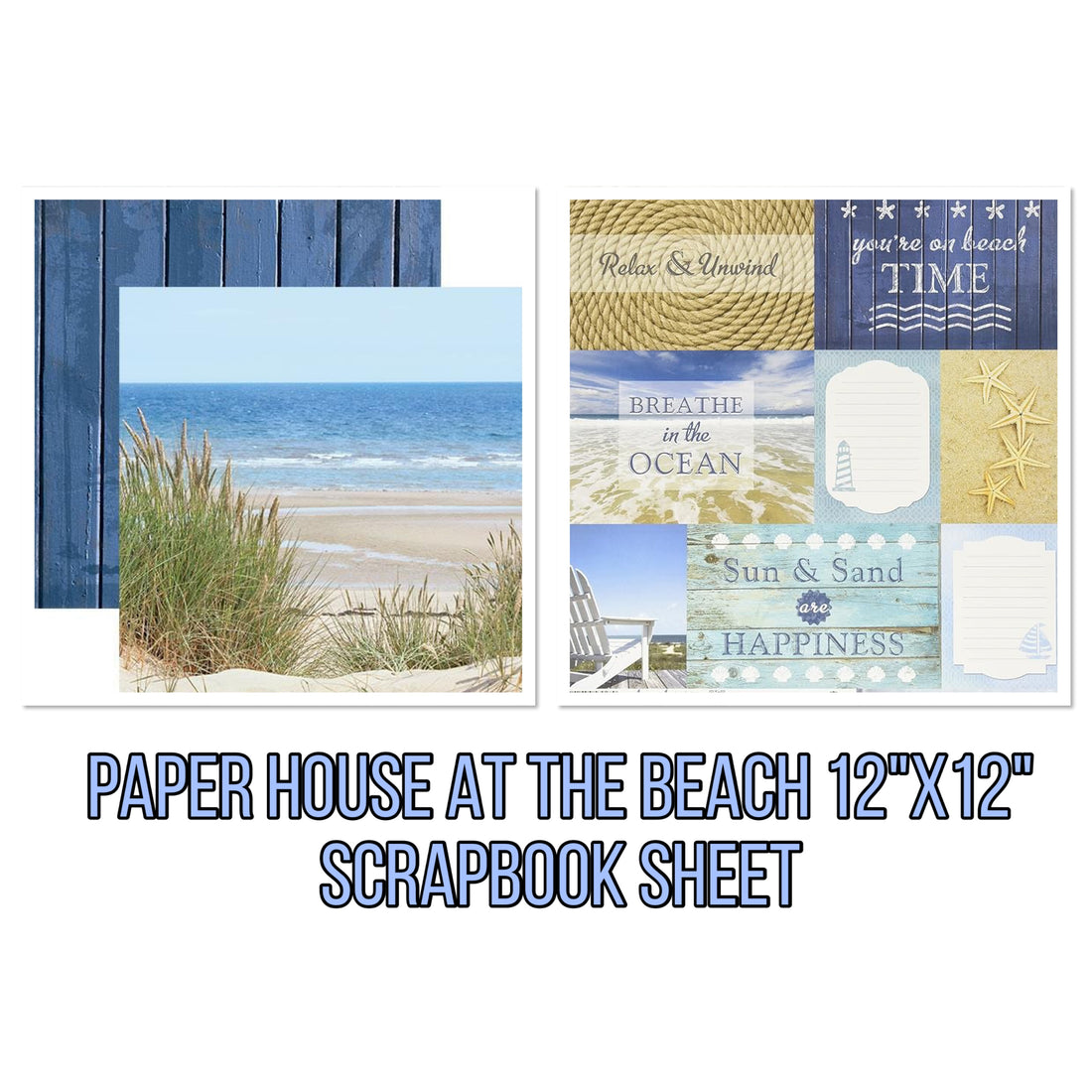 Paper House AT THE BEACH 12"X12" Scrapbook Sheet