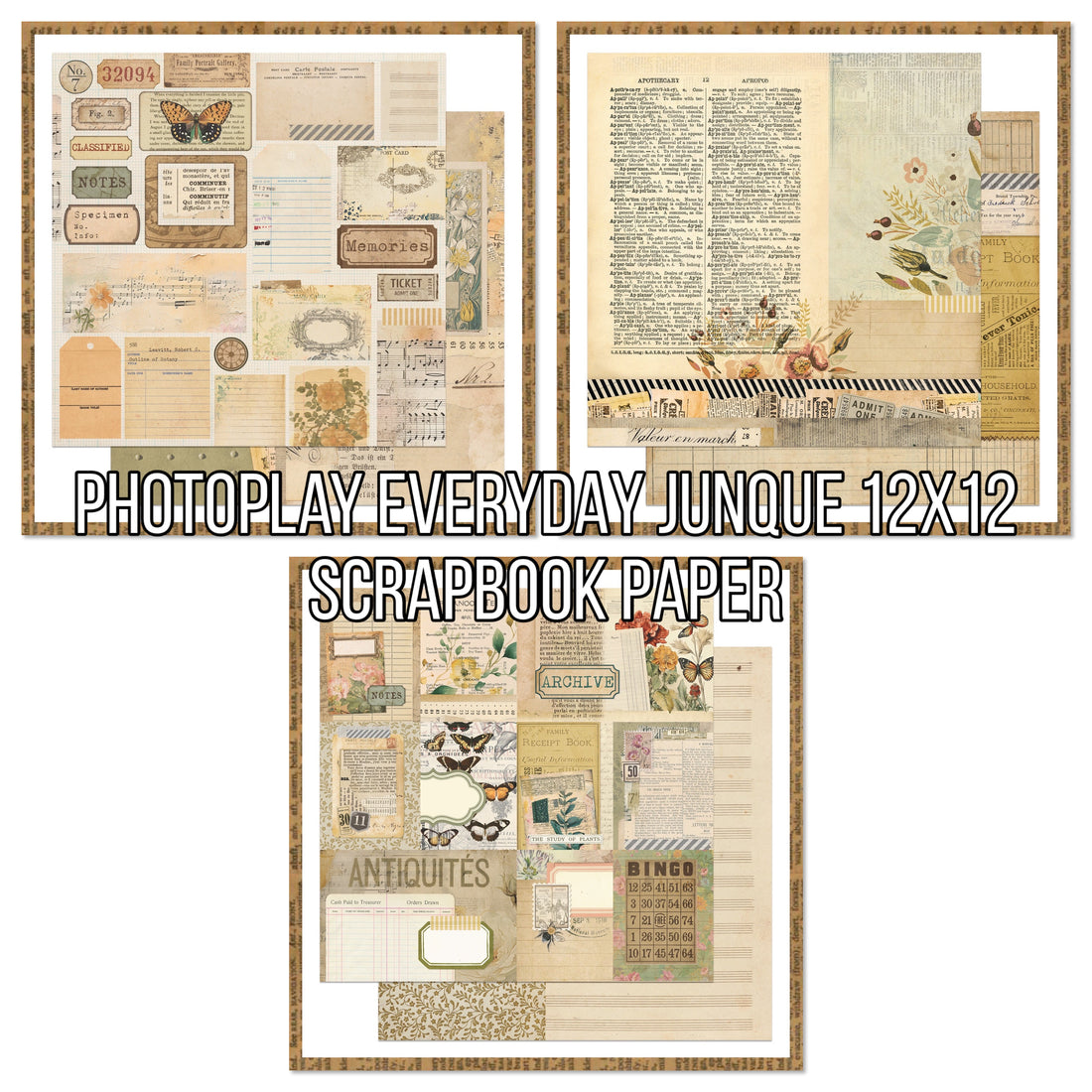 Photoplay EVERYDAY JUNQUE 12X12 Scrapbook Paper