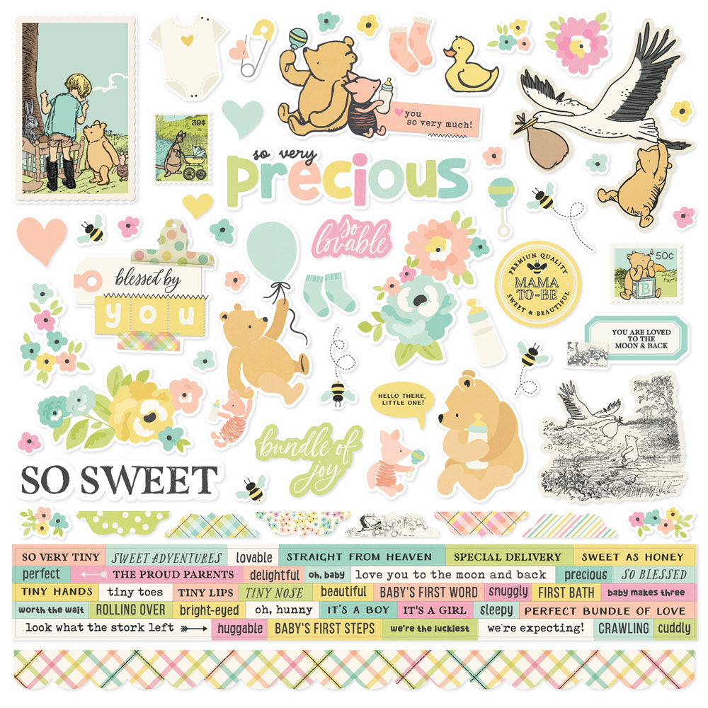 Simple Stories SAY CHEESE CLASSIC POOH BABY 12"X12" Collection Kit