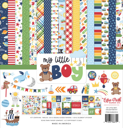 Echo Park MY LITTLE BOY Collection Kit 12”X12” 13pc