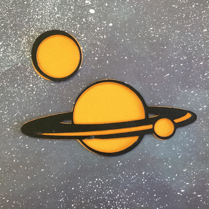 Space PLANET 2pc 3D Die Cut Scrapbook Embellishment