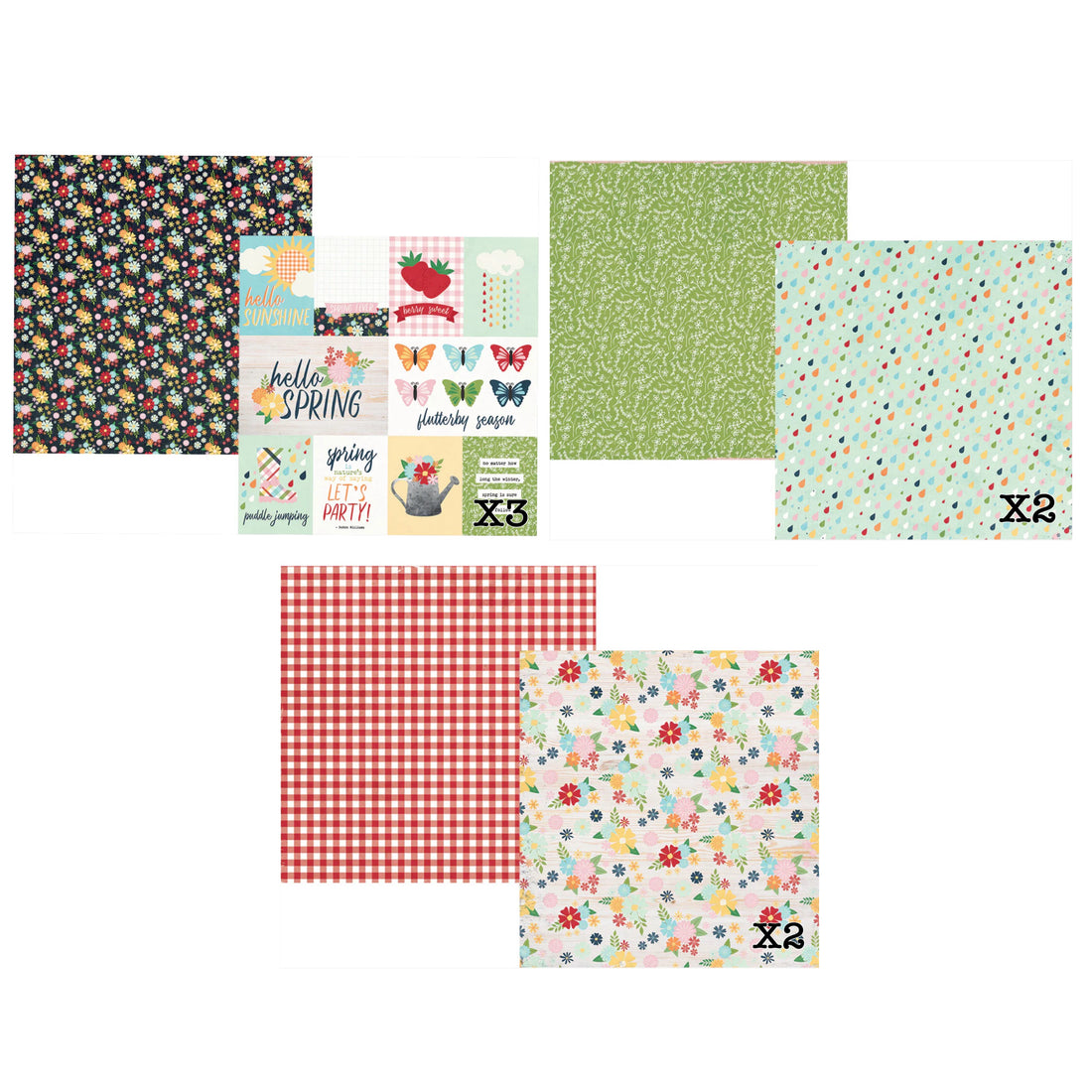 Simple Stories SPRINGTIME 12”X12” Scrapbook Paper Kit 7pc