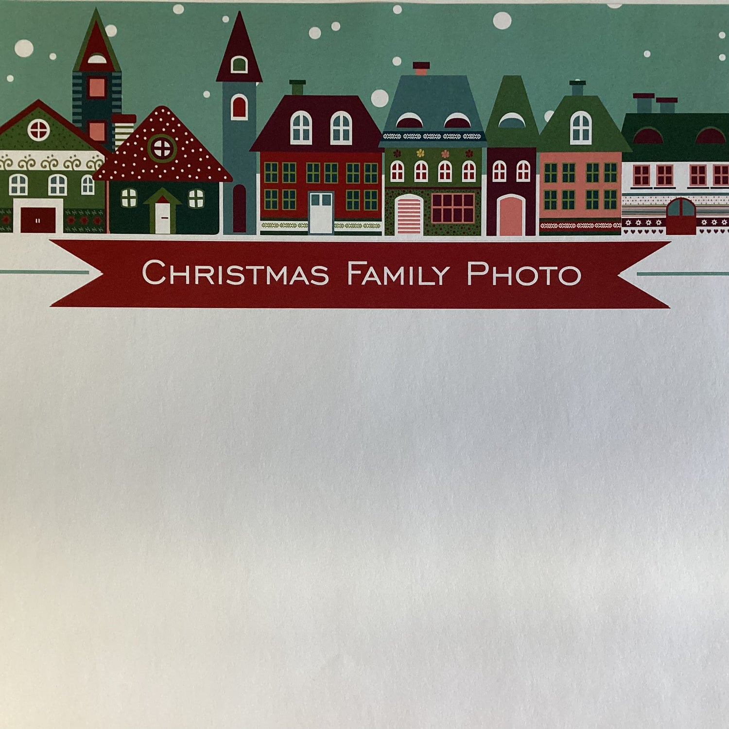 Village CHRISTMAS FAMILY PHOTO 12&quot;X12&quot; Holiday Scrapbook Paper